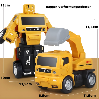 Transformierbarer Baumaschinen-LKW– Robust, spannend, vielseitig Gelber Transporter