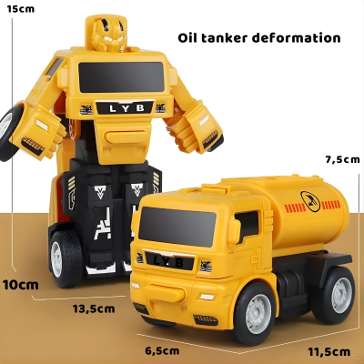 Transformierbarer Baumaschinen-LKW– Robust, spannend, vielseitig Gelber Tankwagen
