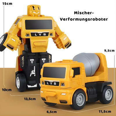 Transformierbarer Baumaschinen-LKW– Robust, spannend, vielseitig Gelber Betonmischer