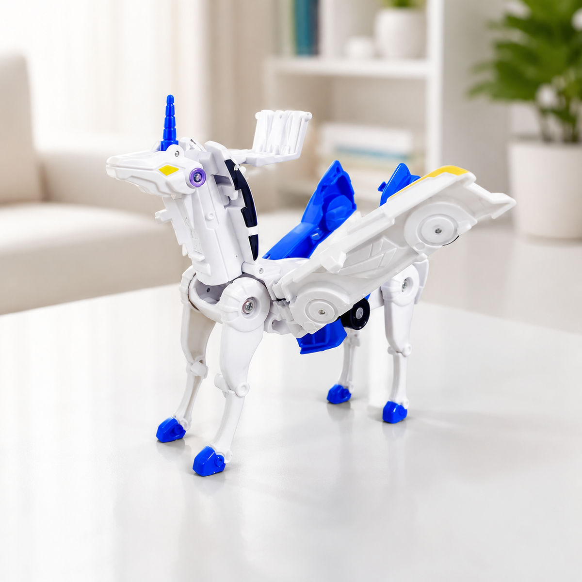 Pegasus Einhorn Spielzeugauto mit Figuren Blau