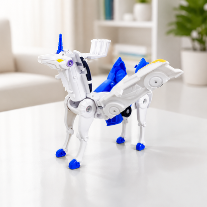 Pegasus Einhorn Spielzeugauto mit Figuren Blau