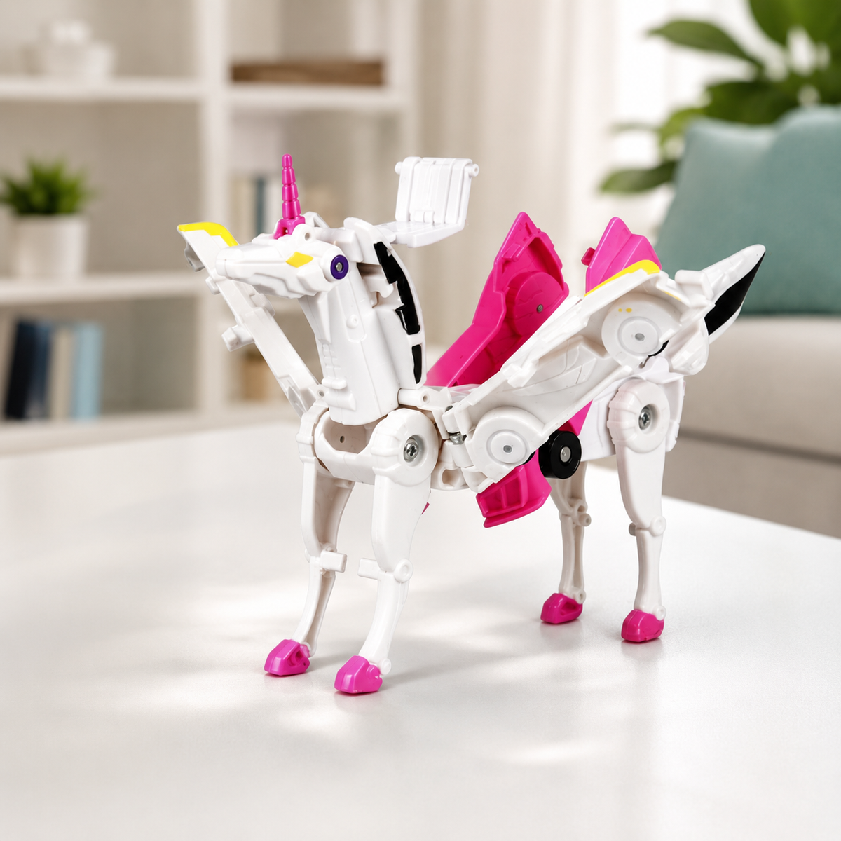 Pegasus Einhorn Spielzeugauto mit Figuren Rosa