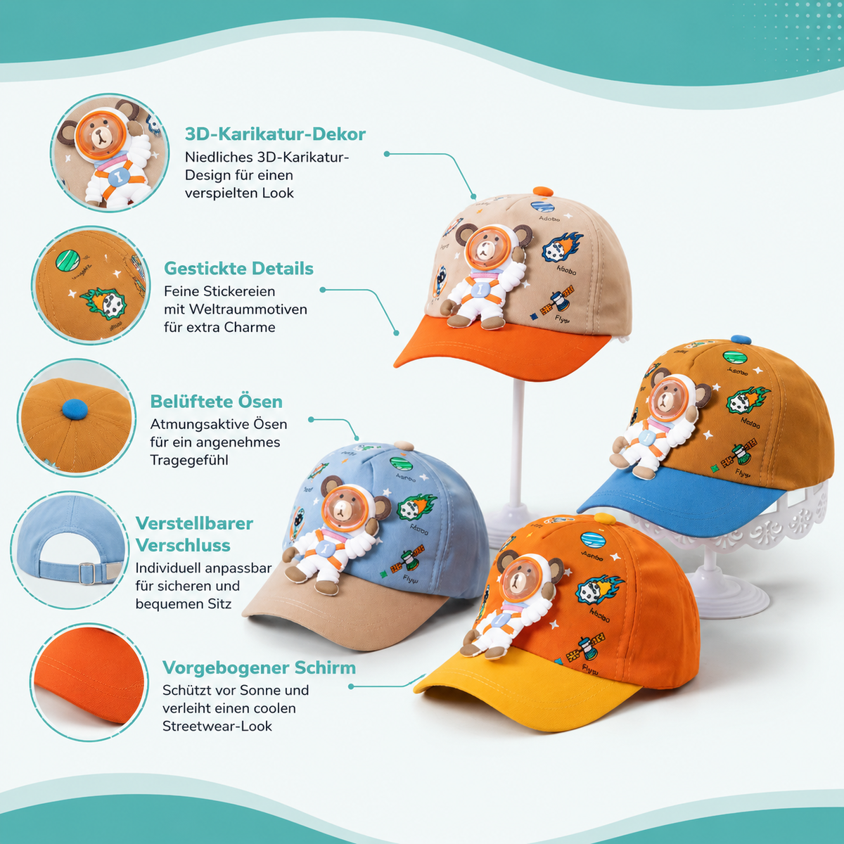 Karikatur Tragen Kinder Kappe für Kinder – Coole Streetwear für Jungs & Mädchen