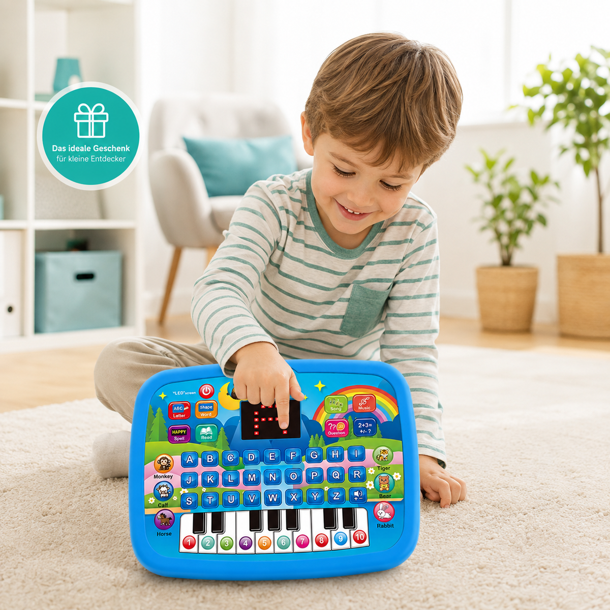 Interaktives Lernspielzeug mit Musik Buchstaben und Zahlen