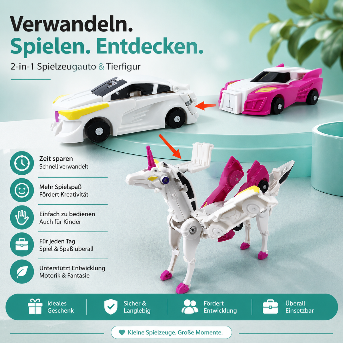 Pegasus Einhorn Spielzeugauto mit Figuren