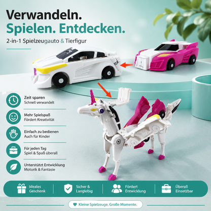 Pegasus Einhorn Spielzeugauto mit Figuren