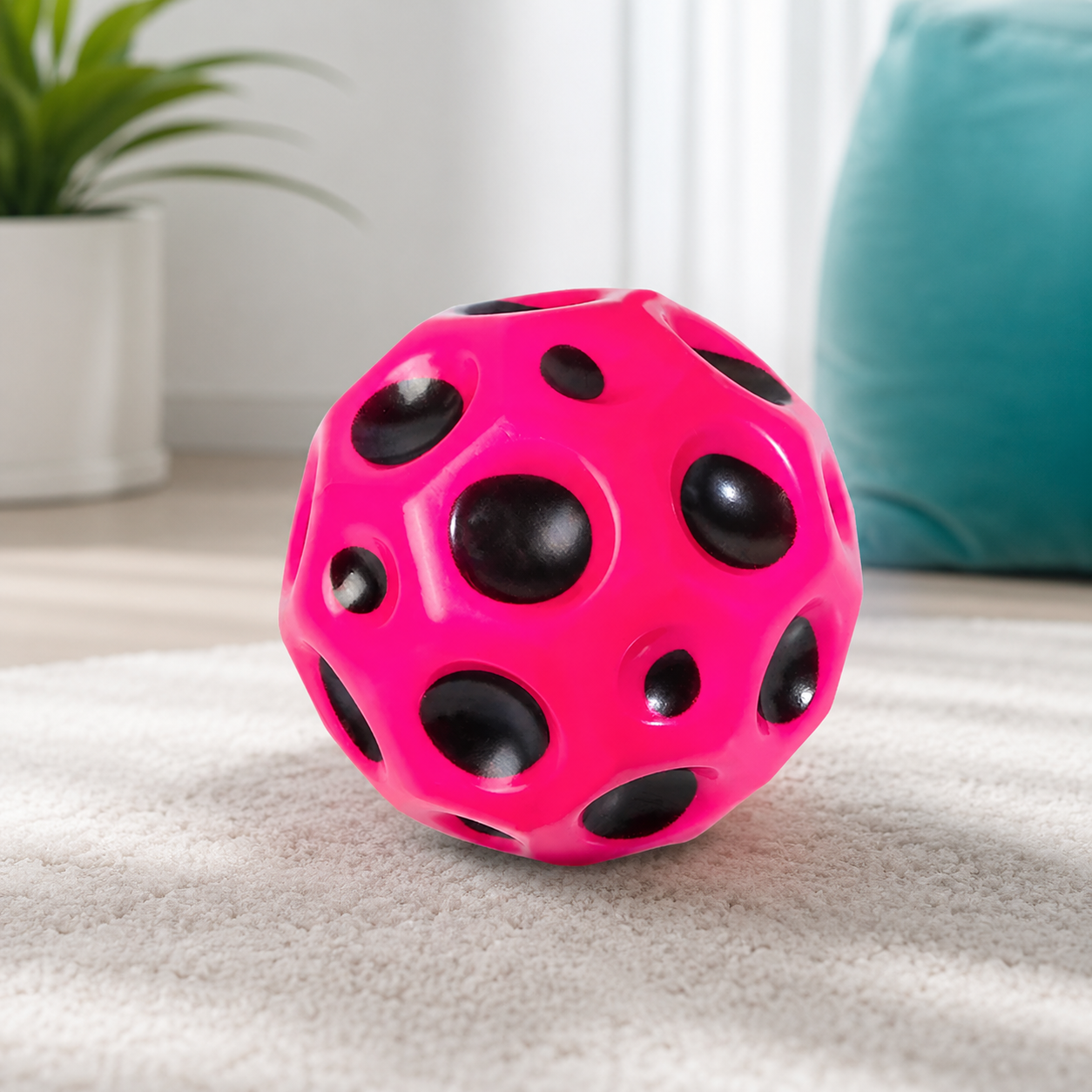 Hochelastischer Lochball – Weicher Sprung- & Stressball für draußen Rosa