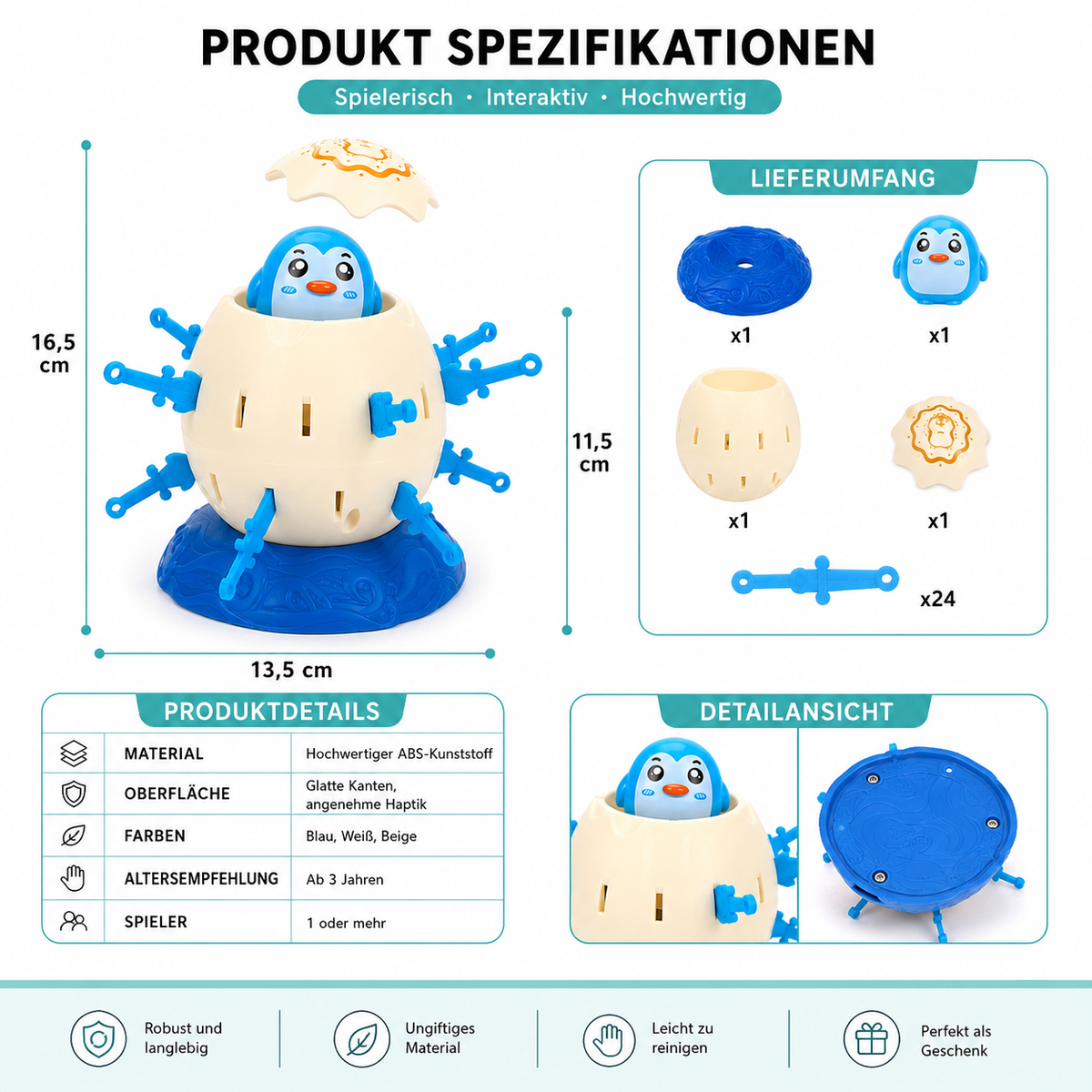 Piraten-Pinguin Spiel – Interaktiver Spielspaß für kluge Kinder