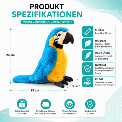 Lebensechte Papageienvogelpuppe – Perfektes Geschenk für Kinder