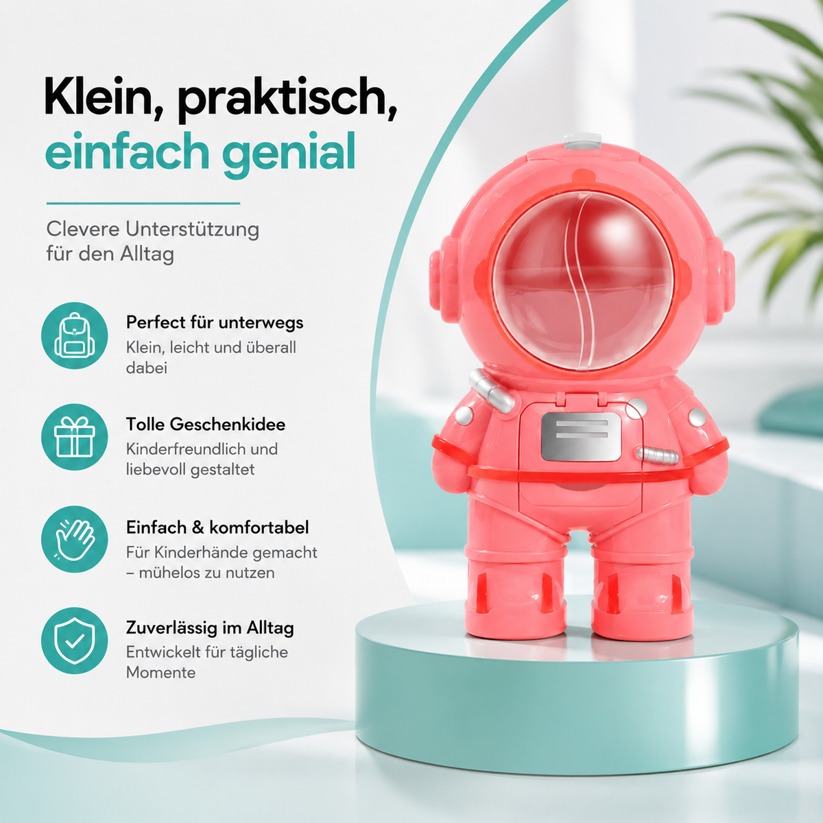 Mini Astronaut Wasserflasche – Süßer Trinkspender für Kinder