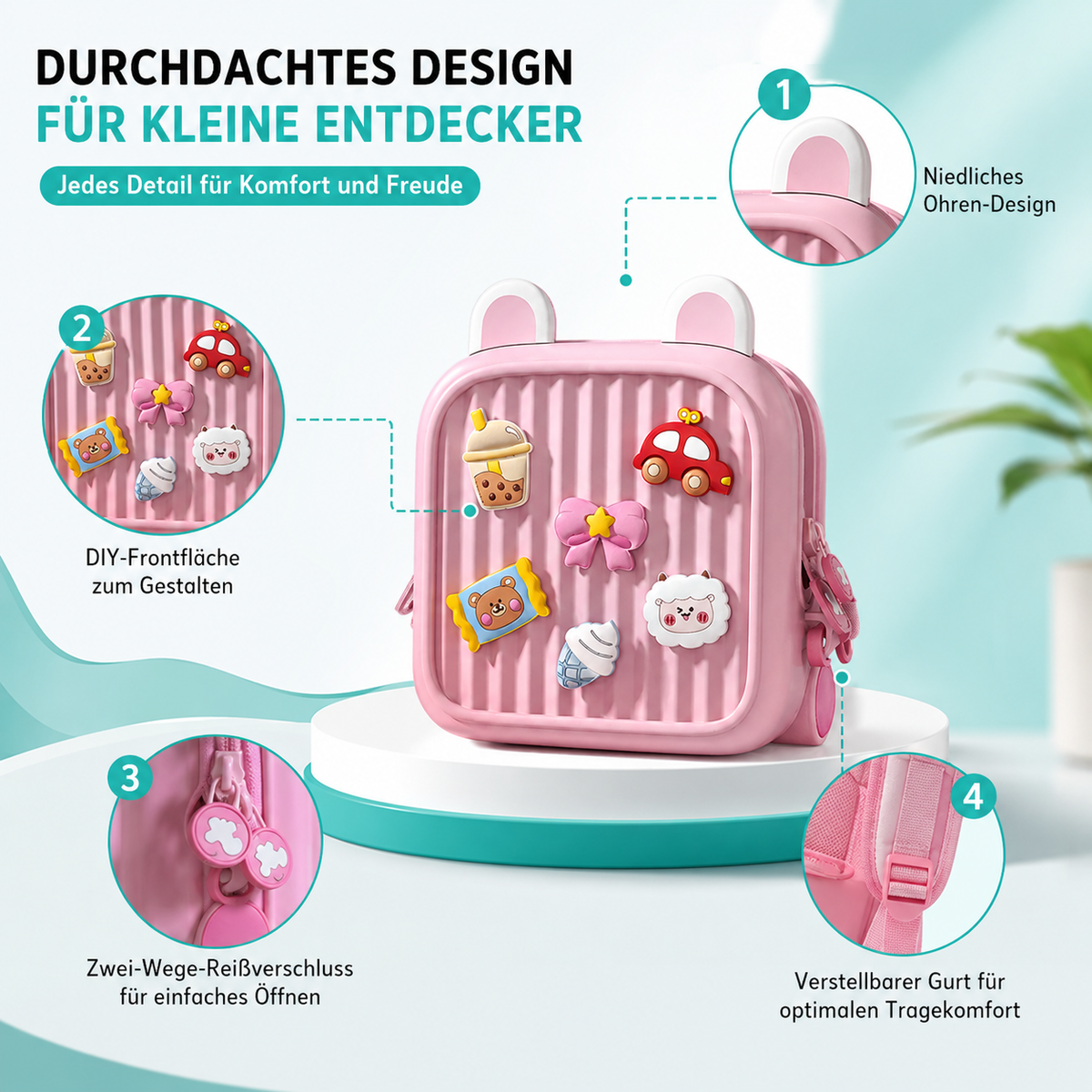 Intelligenter Kinder-Rucksack mit Rückenstütze & DIY-Design