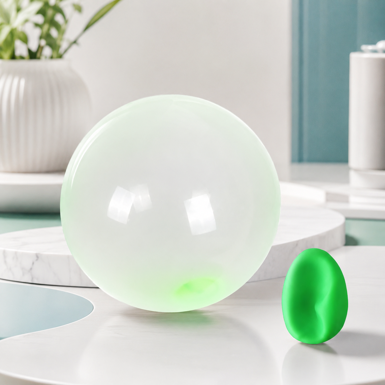 Elastischer Wasser- und Luftspielball für Garten und Strand Grün