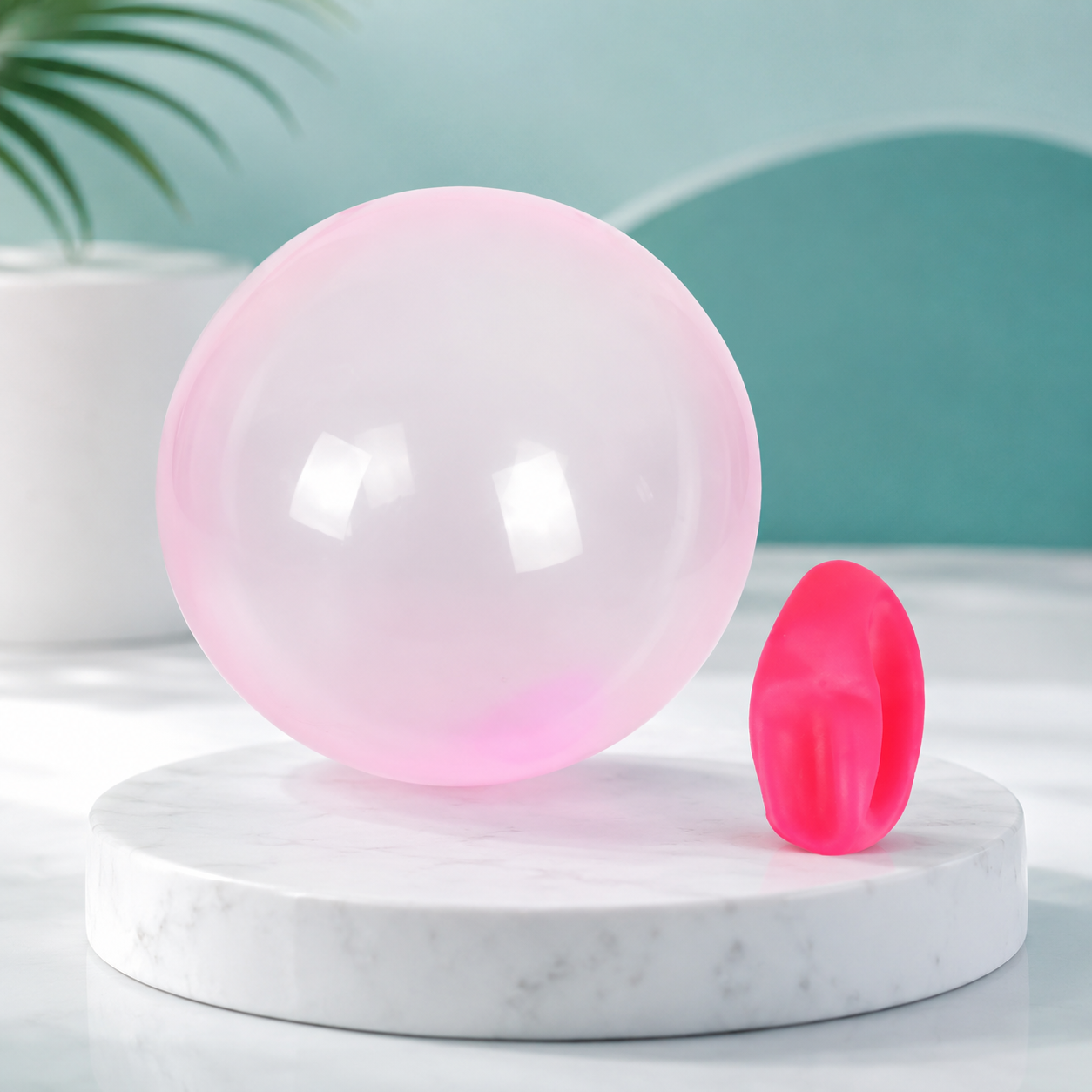Elastischer Wasser- und Luftspielball für Garten und Strand Rosa