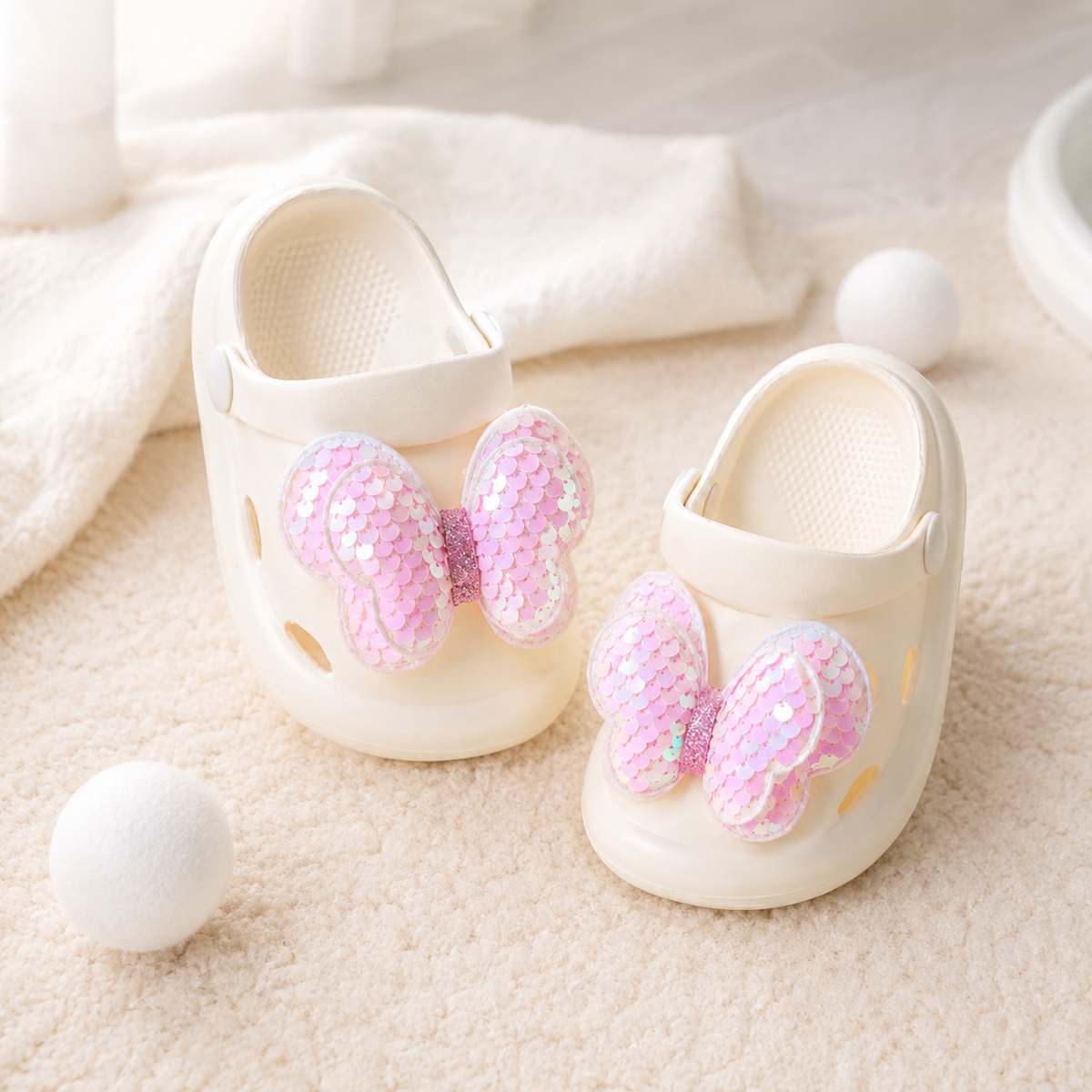 Prinzessinnen-Slipper – Weich, Sicher & Stilvoll! Weiß