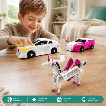 Pegasus Einhorn Spielzeugauto mit Figuren