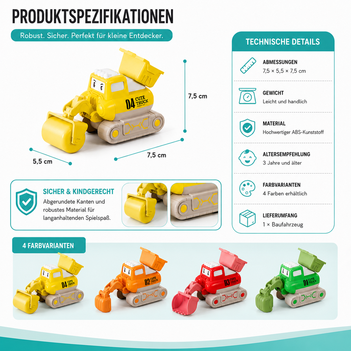 Intelligentes Cartoon-Auto-Spielzeug für Kinder