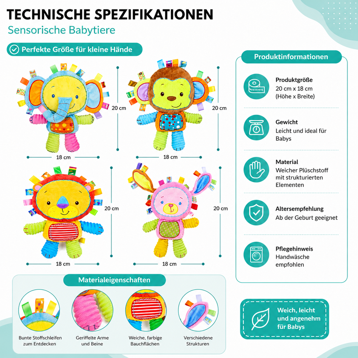 Intelligente sensorische Babytiere – weich, musikalisch und voller Freude!