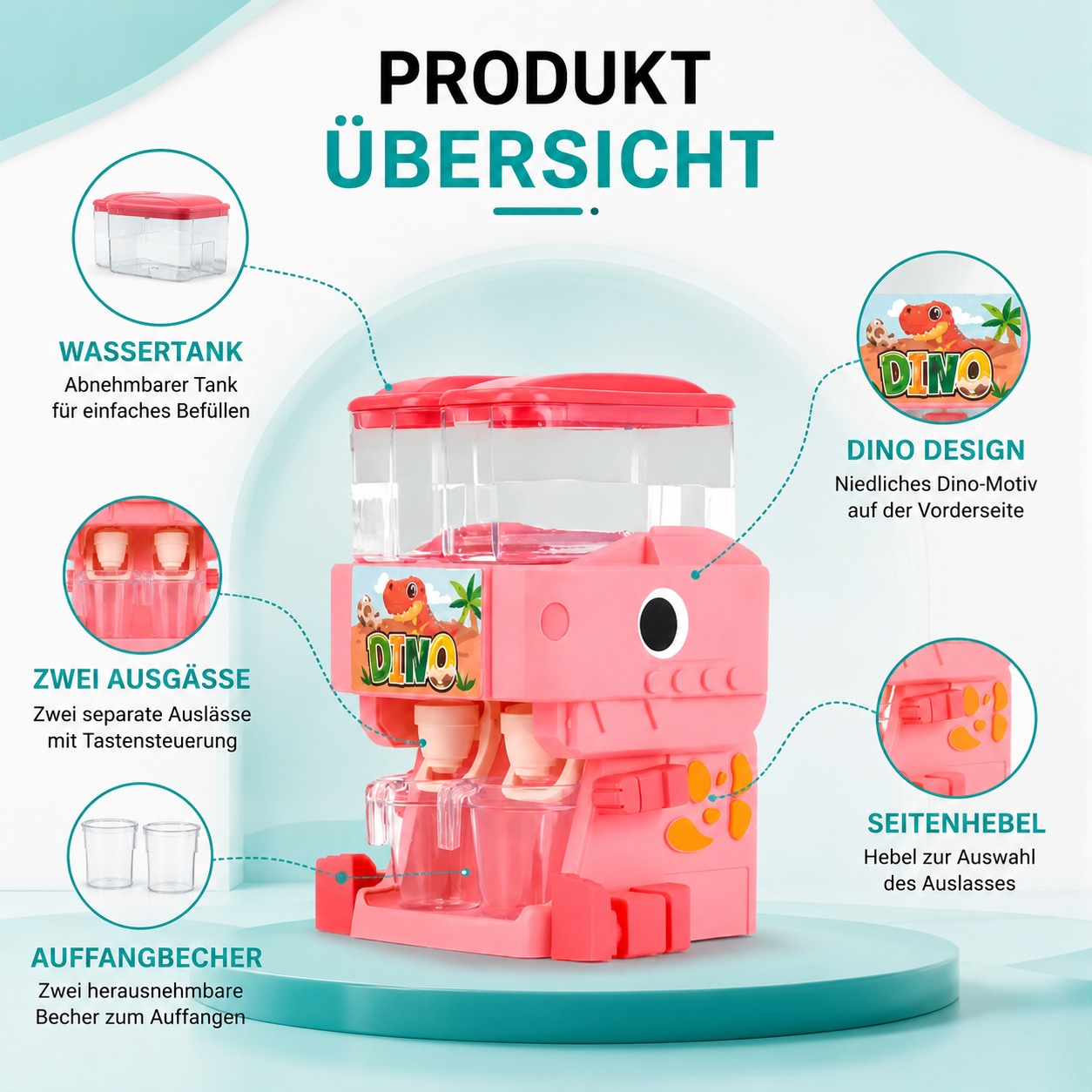 Dinosaurier Wasser-Spender Spielzeug – Kaltes & warmes Spiel