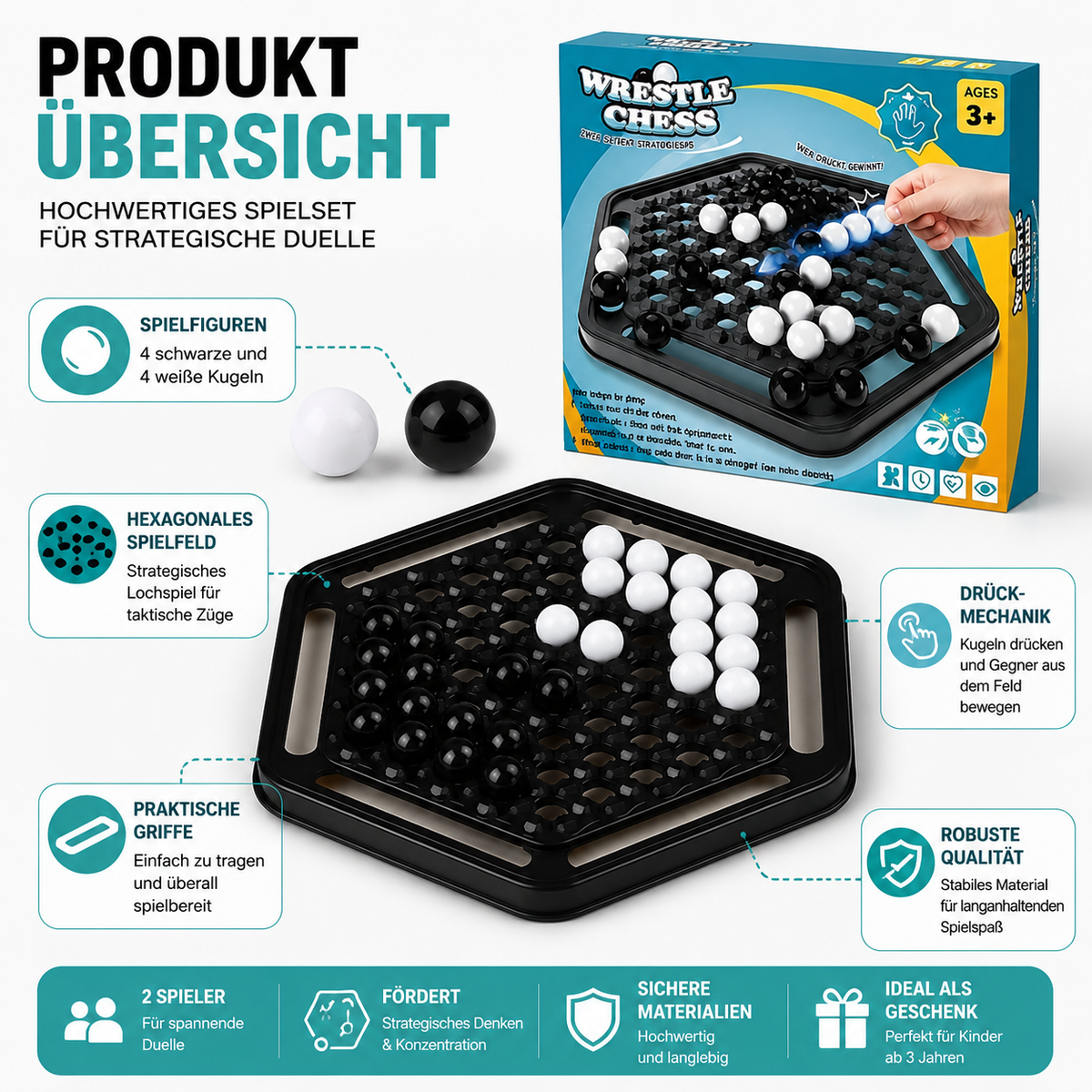 Drücken Hart Schach– Strategisches Familien Duell