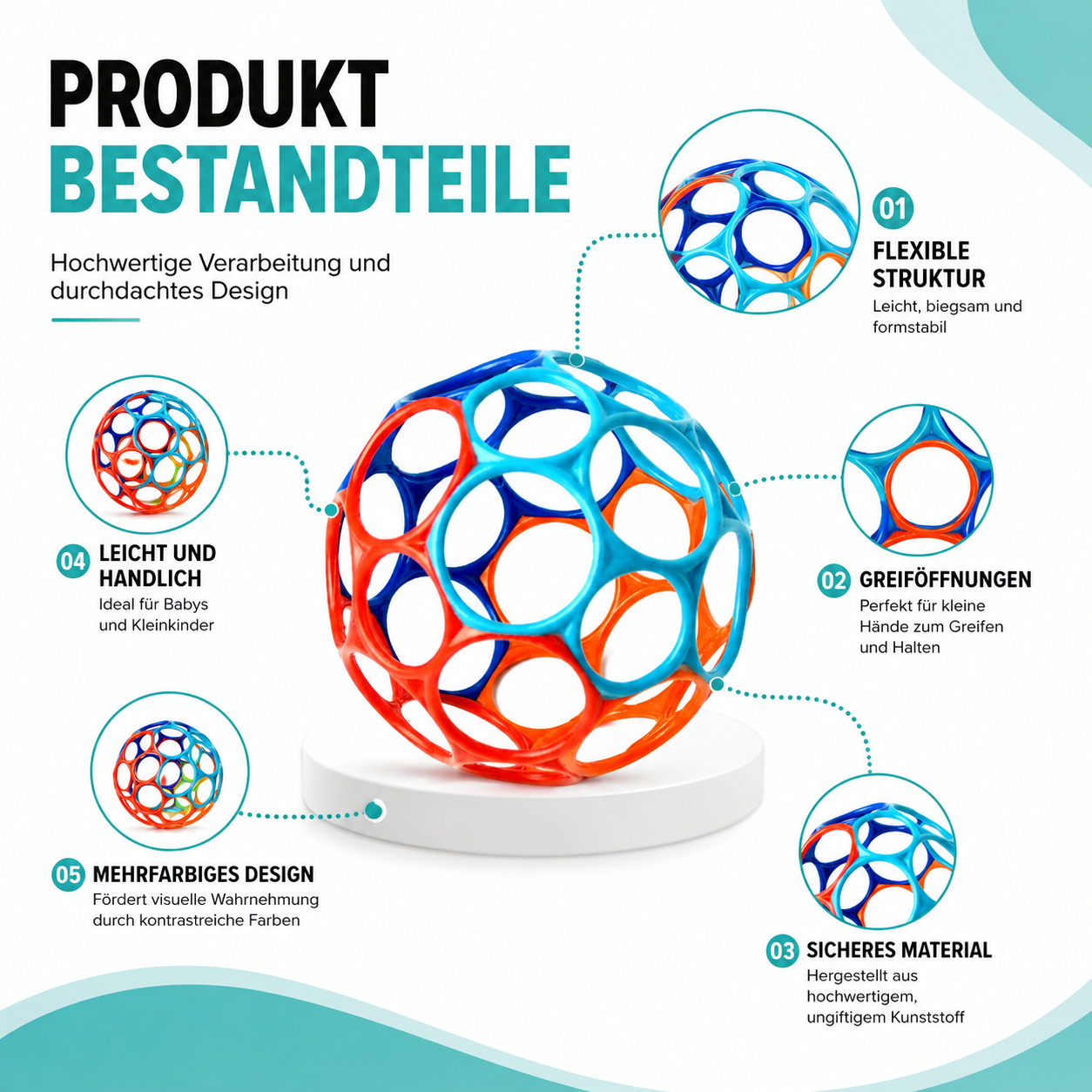 Baby Greifball Sensorik Spielzeug – Lernen, Fühlen & Spielen