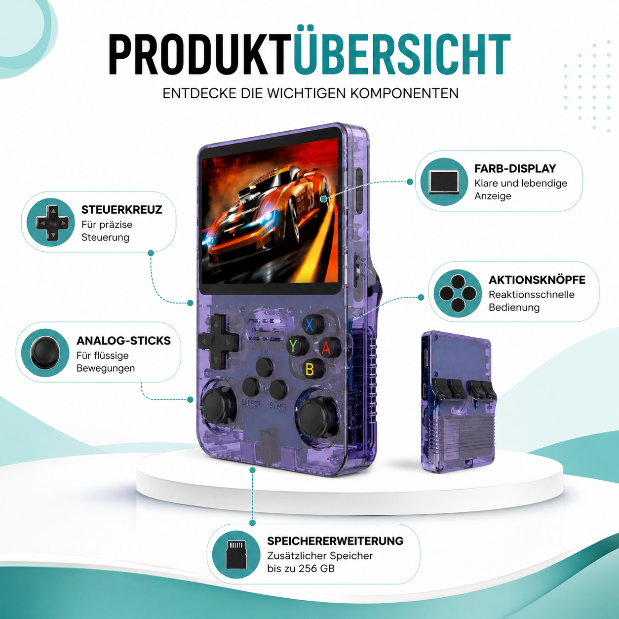 Handheld Spielkonsole für Kinder mit vielen Spielen und großem Speicher