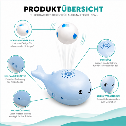 Elektrisches Wal Wasserspielzeug mit schwimmendem Ball für Kinder