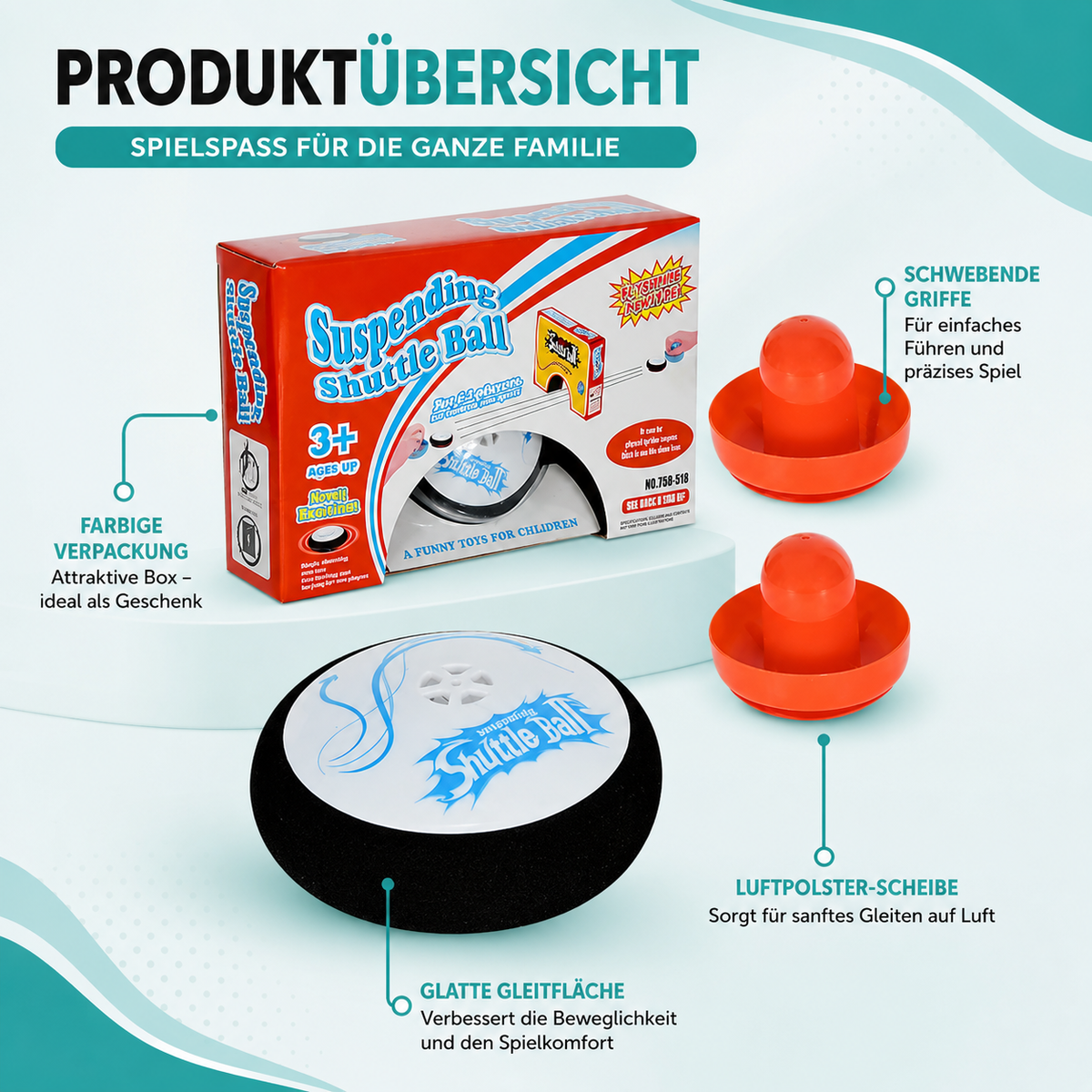 Luft Eishockey Tischspiel für Kinder – Tragbarer Spielspaß überall