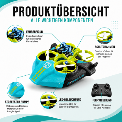 3-in-1 RC Fahrzeug Drohne Auto Boot