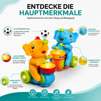 Gehendes Elefanten Musikspielzeug für Babys – mit Licht & klang