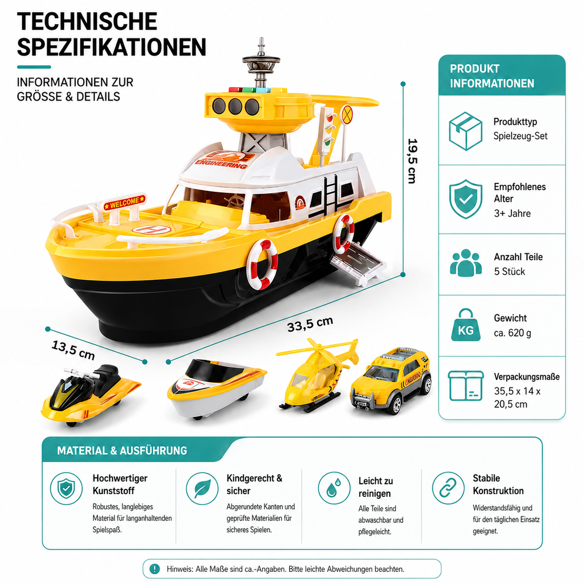 Magisches Spielboot mit Licht, Musik & Rennspaß für Kinder