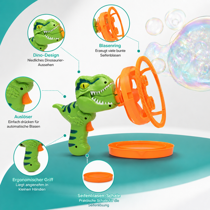Dino Seifenblasen-Blaster für Kinder mit automatischer Blasenfunktion