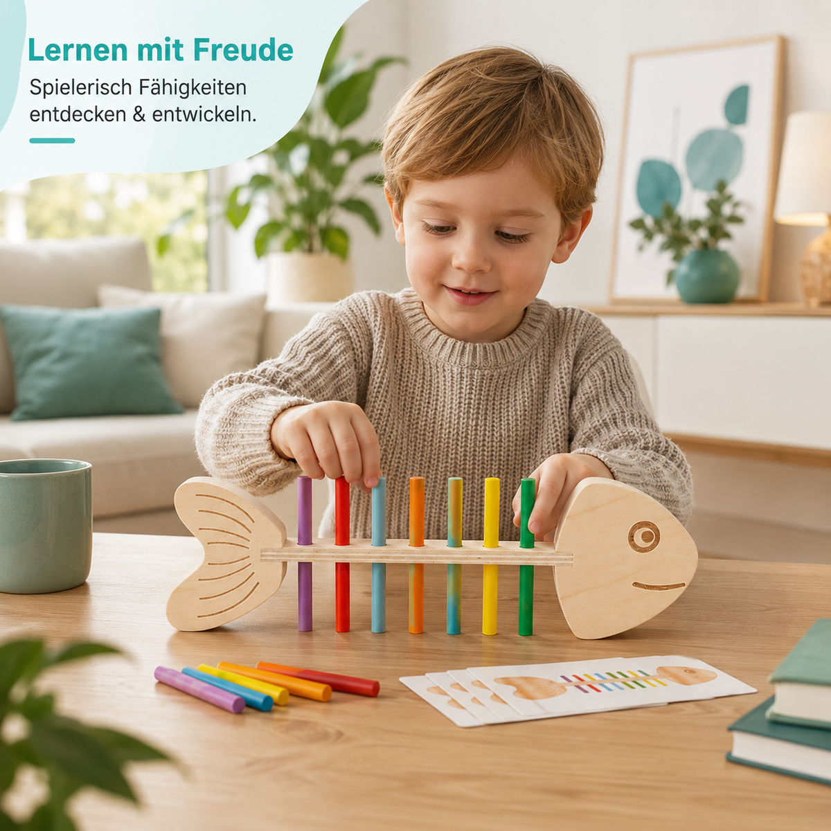 Montessori Farbzuordnung Holzspiel – Fördert Geschick & Konzentration