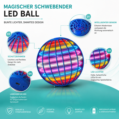 Magischer schwebender LED Ball mit bunten Lichtern