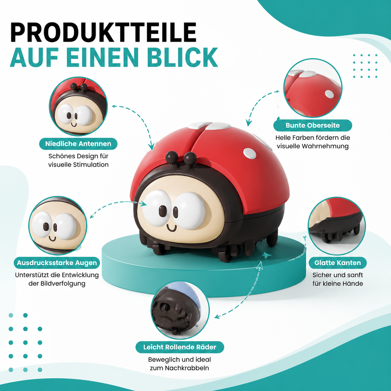 Schwebende Marienkäfer Ball - Frühförderung für Babys