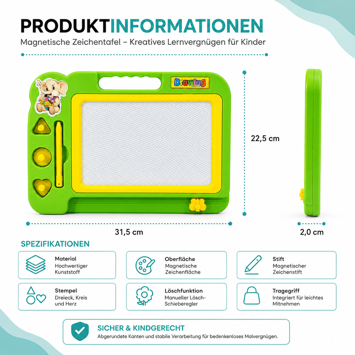 Magnetische Zeichentafel – Kreatives Lernvergnügen für Kinder