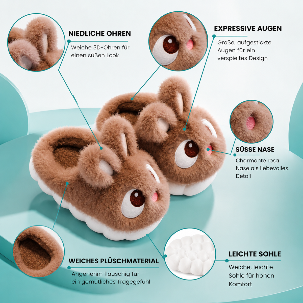 Flauschige Hase-Hausschuhe für Kinder – warm & bequem