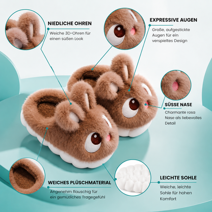 Flauschige Hase-Hausschuhe für Kinder – warm & bequem