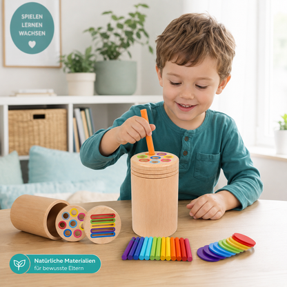 Holz Montessori Sortierspiel – Farben & Formen lernen