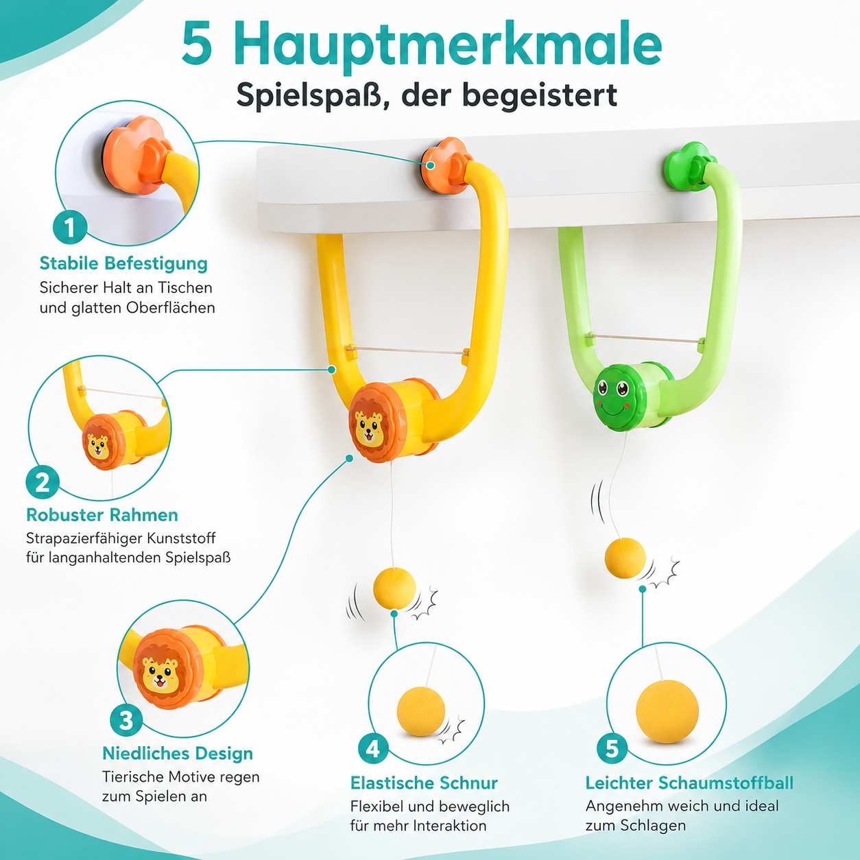 Tischtennis-Set für Kinder zur Türmontage