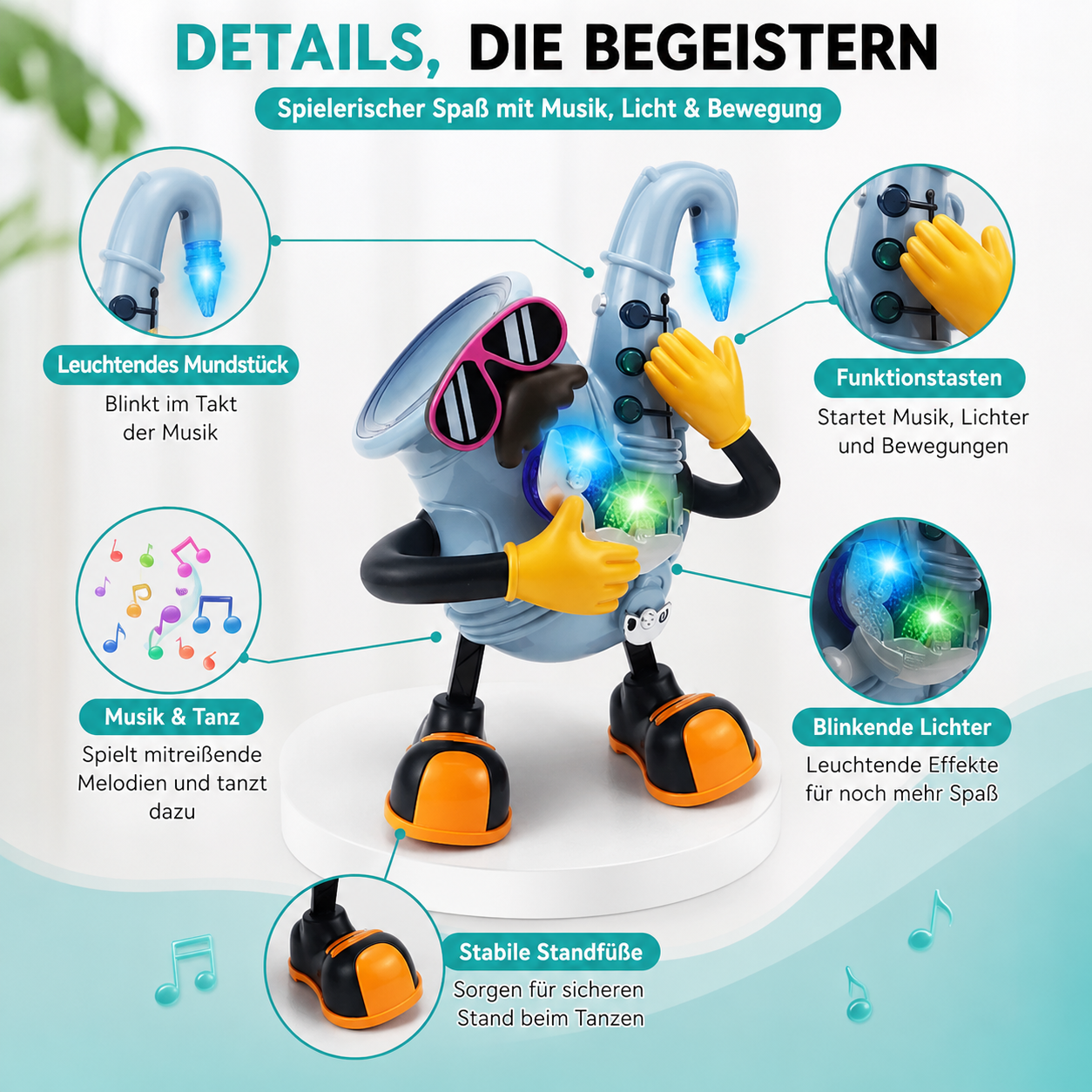 Tanzender Saxophon Roboter – Musik & Lichter Spielzeug