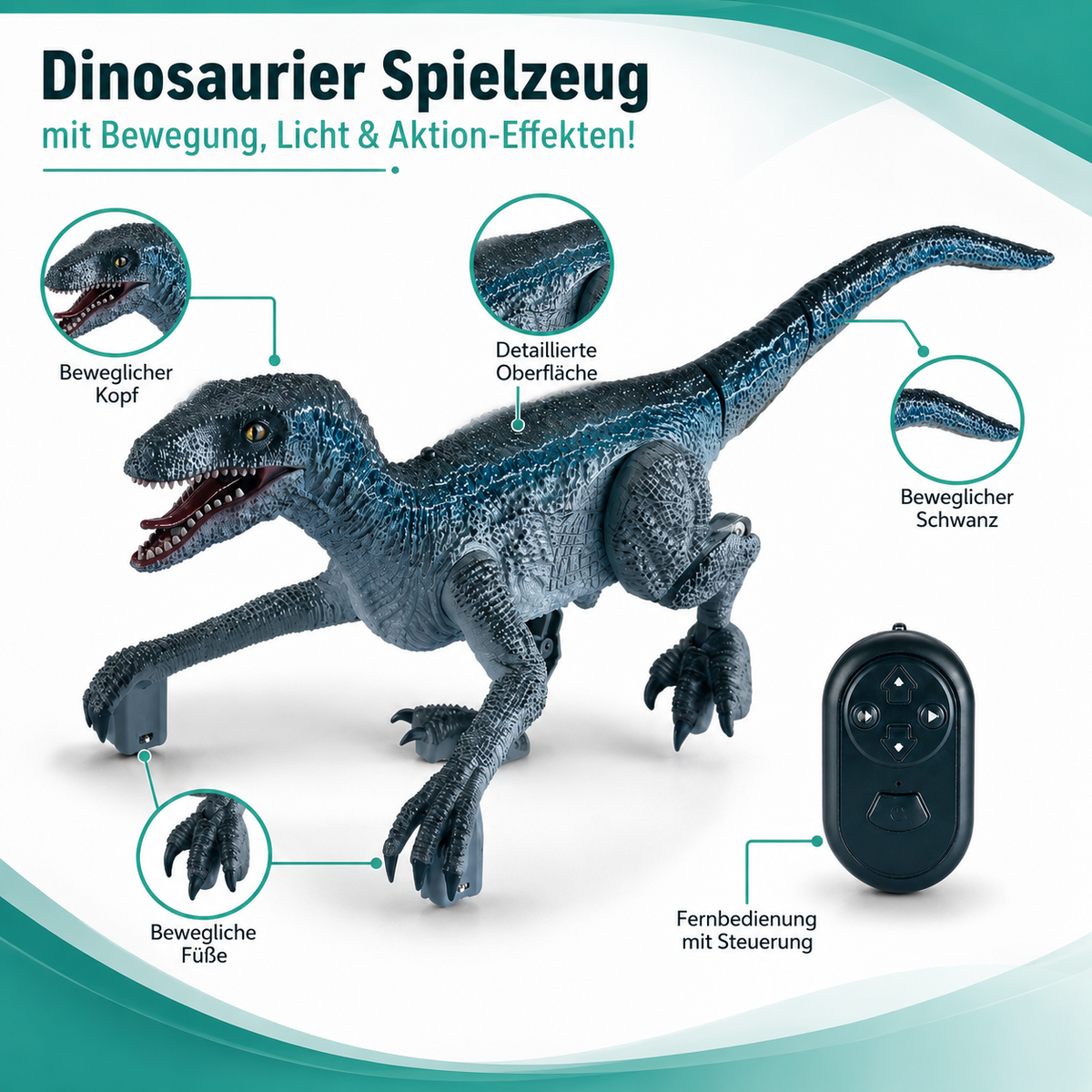 Dinosaurier Spielzeug mit Bewegung, Licht & Aktion-Effekten!