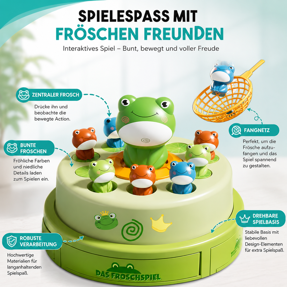 Fliegender Frosch – Lustiges Montessori Fangspiel für Kinder