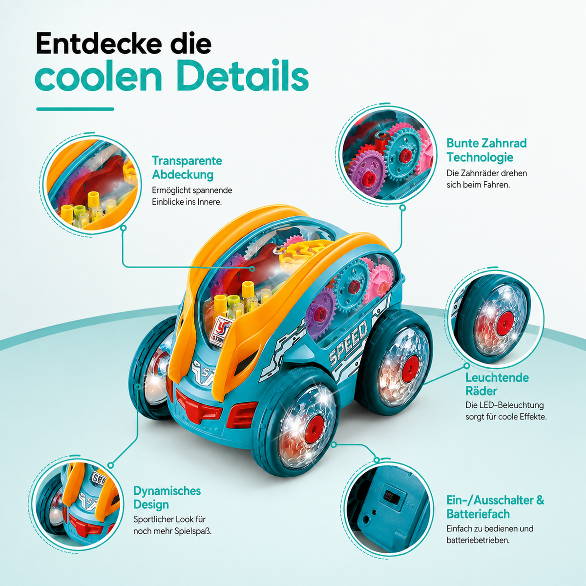 LED Stunt LKW für Kinder – Fährt, leuchtet & tanzt!