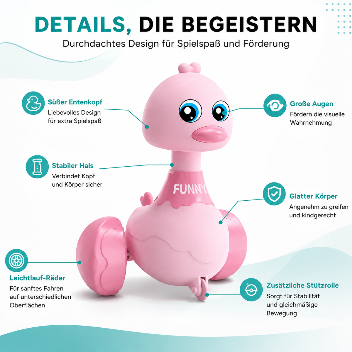 Lustige Press & Gehen Entenautos – Fördert Spiel & Lernen Grün