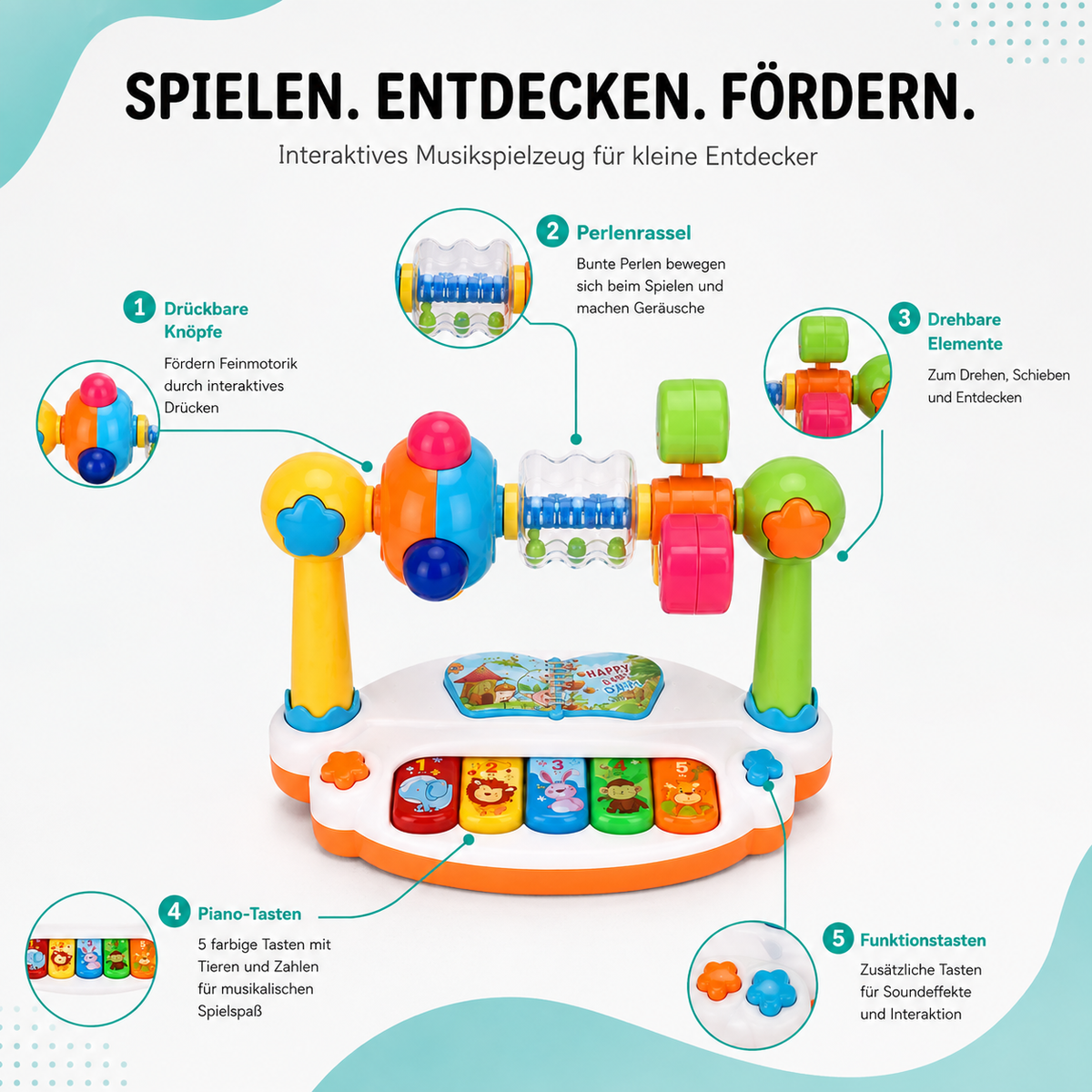 Musikalisches LED-Lichtspielzeug mit farbenfrohem Leuchten