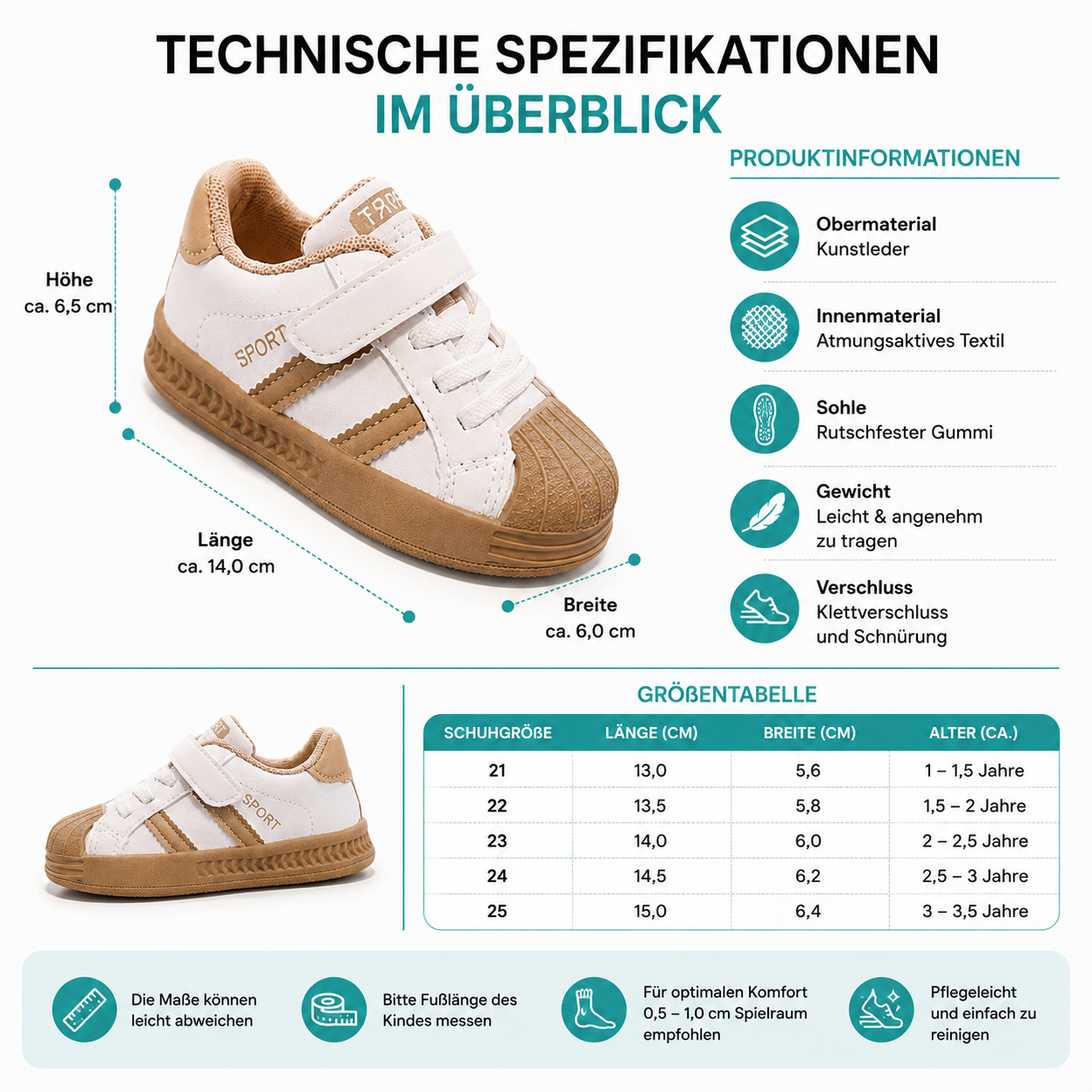 Kinder Sneakers – Atmungsaktiv, Bequem & Sicher