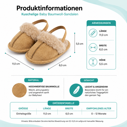 Kuschelige Baby Baumwoll-Sandalen – Weich, Warm & Perfekt für die ersten Schritte!