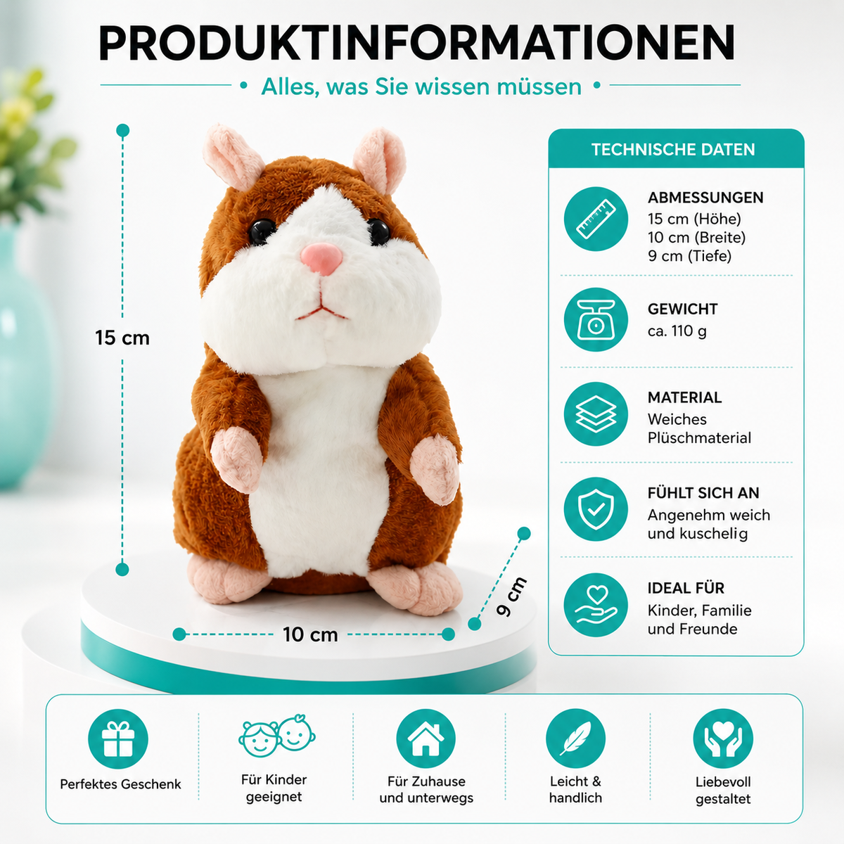 Sprechender tanzender Hamster – lustige Stimmwiedergabe