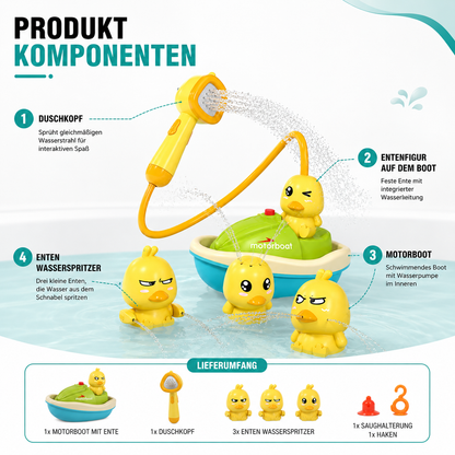 Enten Badespielzeug für Kinder mit Motorboot und Duschfunktion