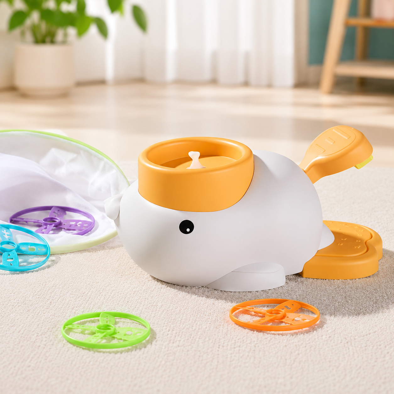 Air Rakete Spielzeug für Kinder – Raketen Launcher mit Tierdesign Weiß